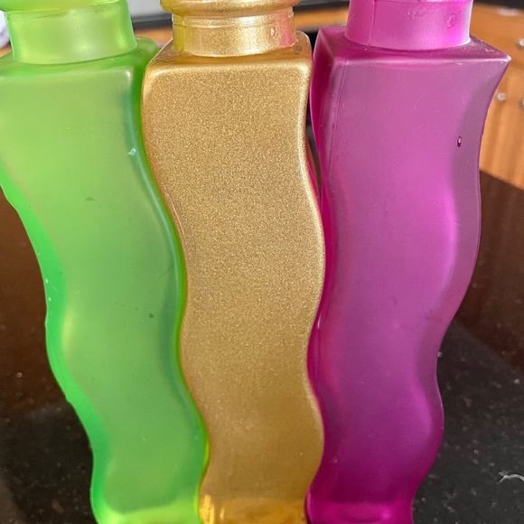 Vintage IKEA Skämt Vase Set of 3 RETRO Wavy Glass Vases Pink, Gold, Green - Picture 6 of 6